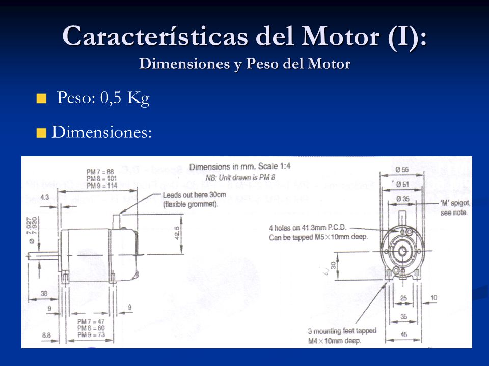 Características del Motor (I): Dimensiones y Peso del Motor