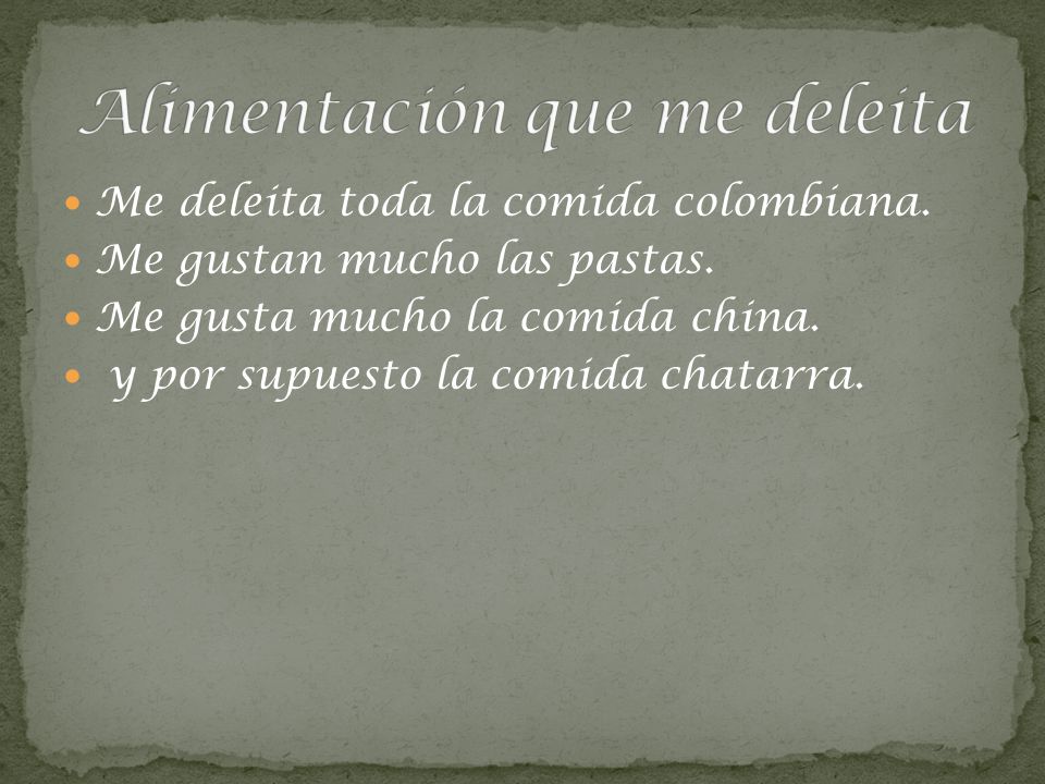 Alimentación que me deleita
