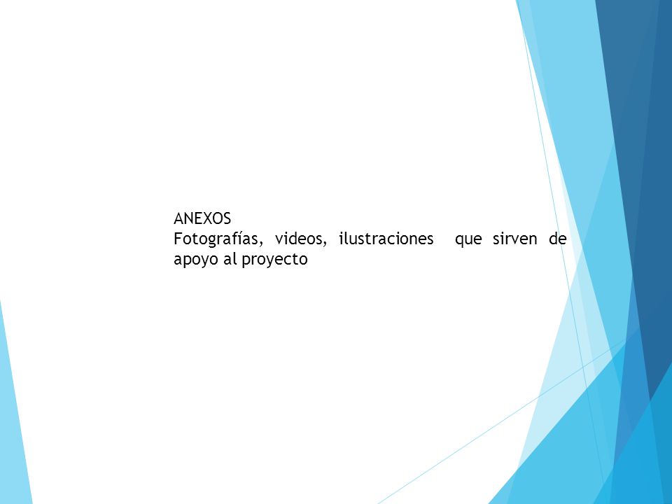 ANEXOS Fotografías, videos, ilustraciones que sirven de apoyo al proyecto