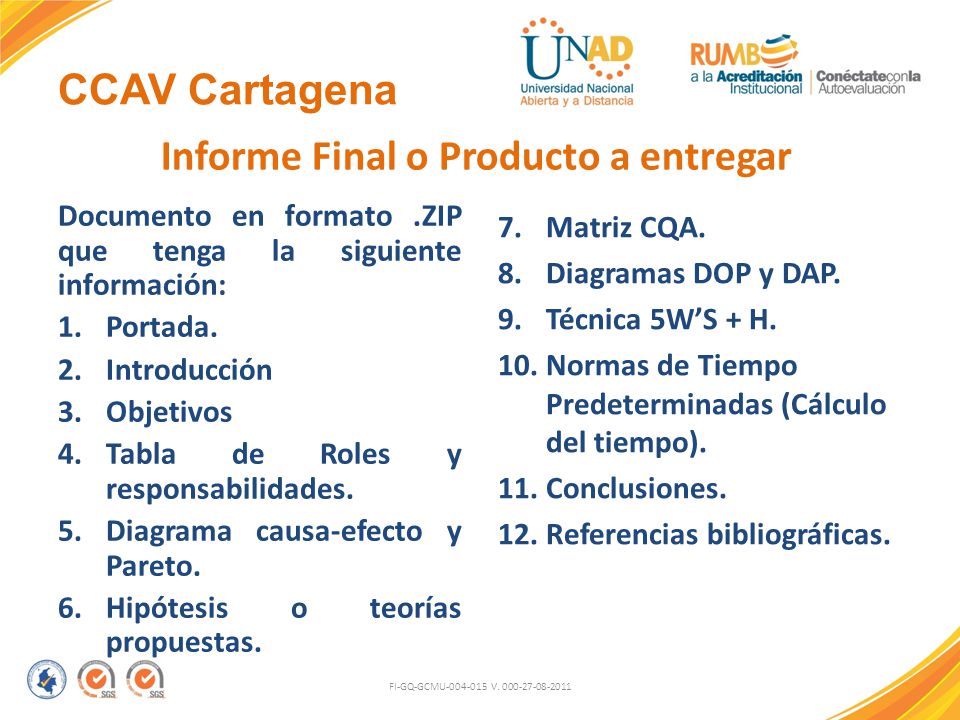 Informe Final o Producto a entregar