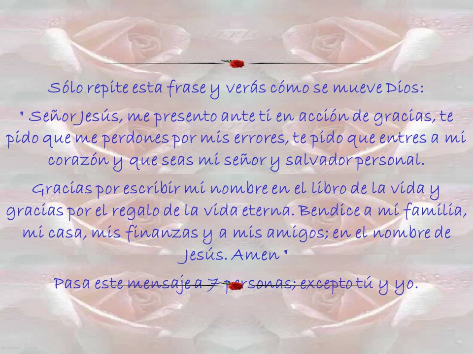 Sólo repite esta frase y verás cómo se mueve Dios: