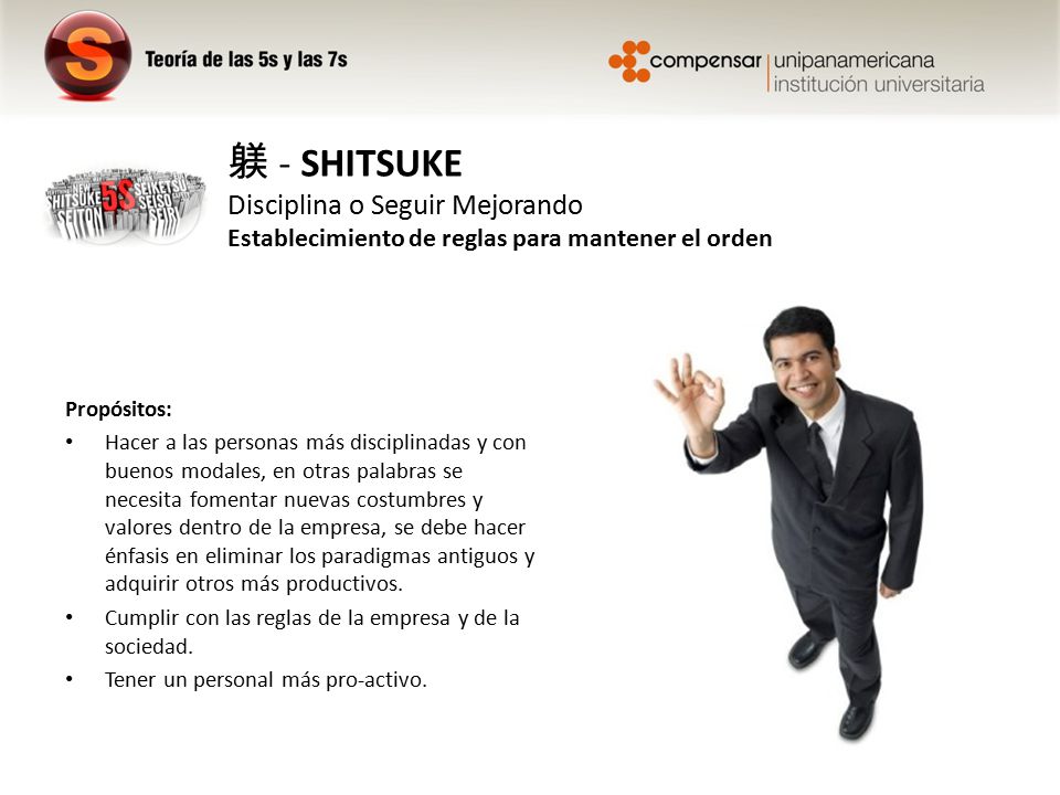 躾 - SHITSUKE Disciplina o Seguir Mejorando Establecimiento de reglas para mantener el orden