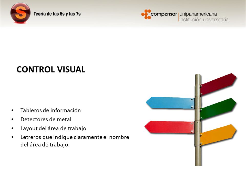 CONTROL VISUAL Tableros de información Detectores de metal