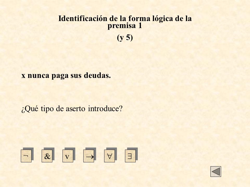 Identificación de la forma lógica de la premisa 1