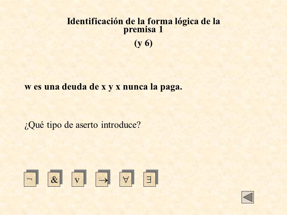 Identificación de la forma lógica de la premisa 1