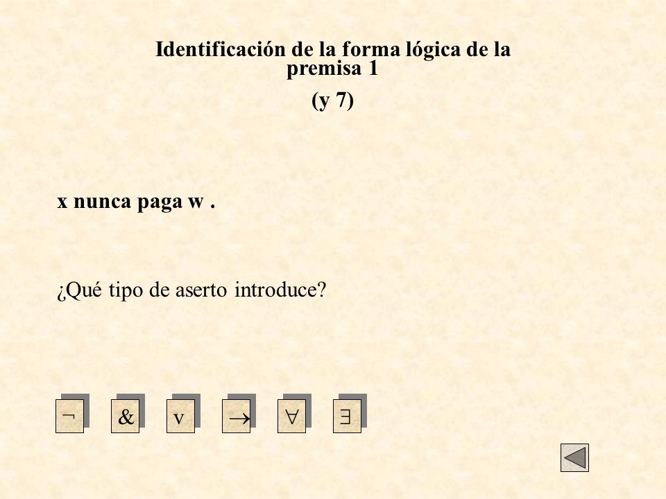Identificación de la forma lógica de la premisa 1