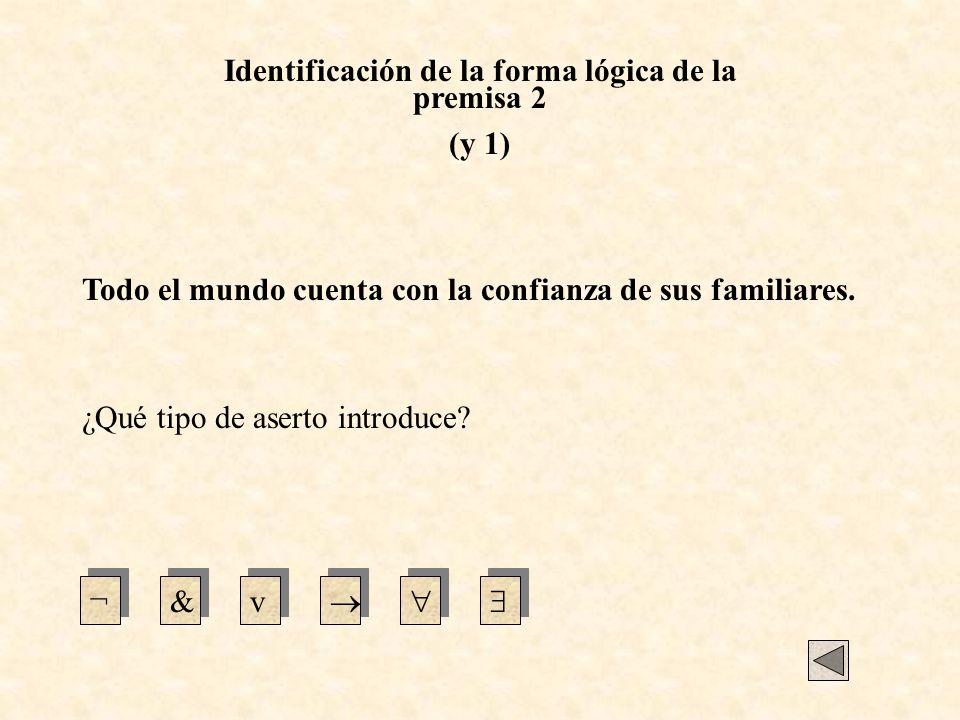 Identificación de la forma lógica de la premisa 2