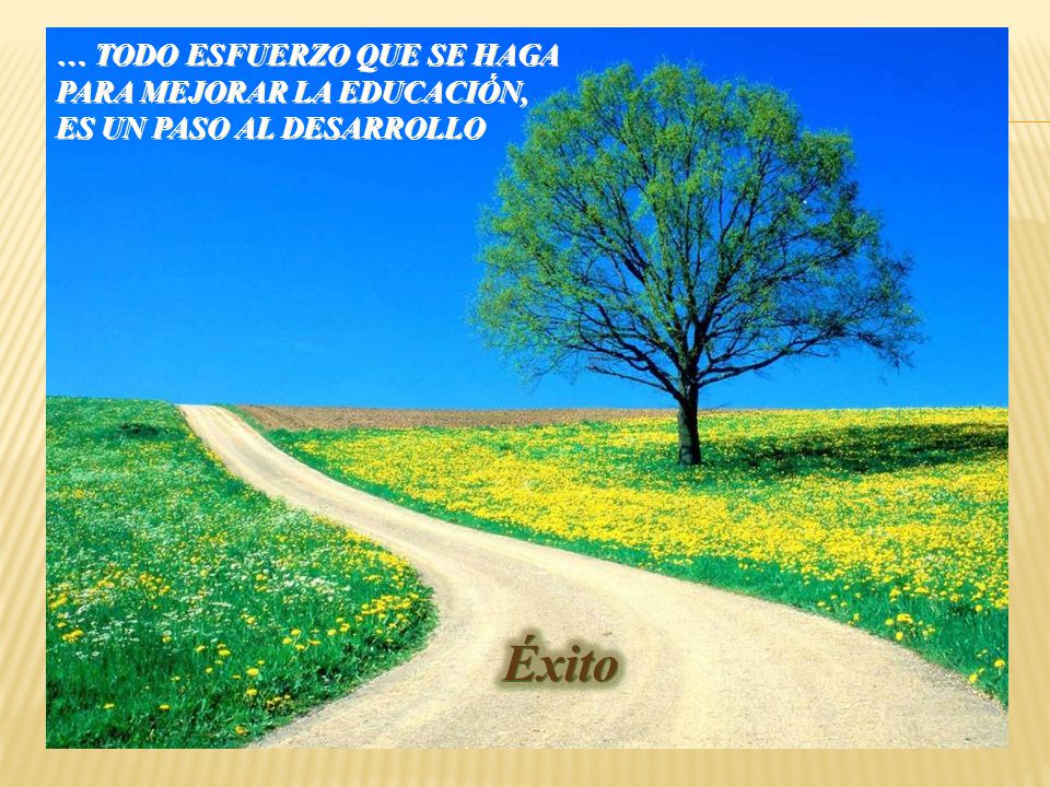 Éxito … TODO ESFUERZO QUE SE HAGA PARA MEJORAR LA EDUCACIÓN,