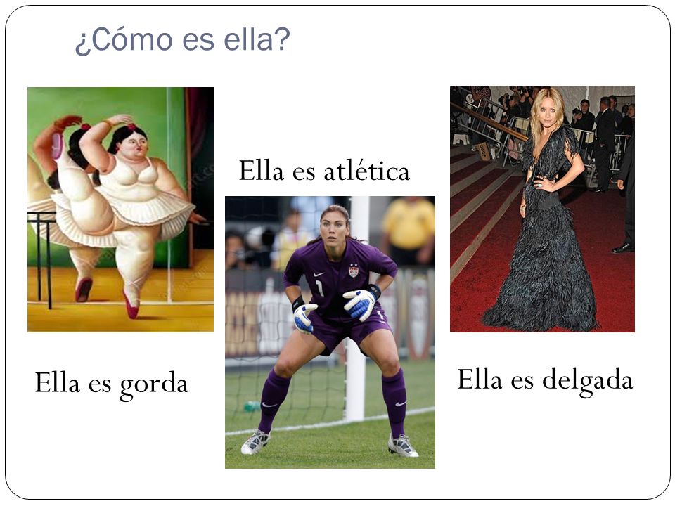 ¿Cómo es ella Ella es atlética Ella es gorda Ella es delgada