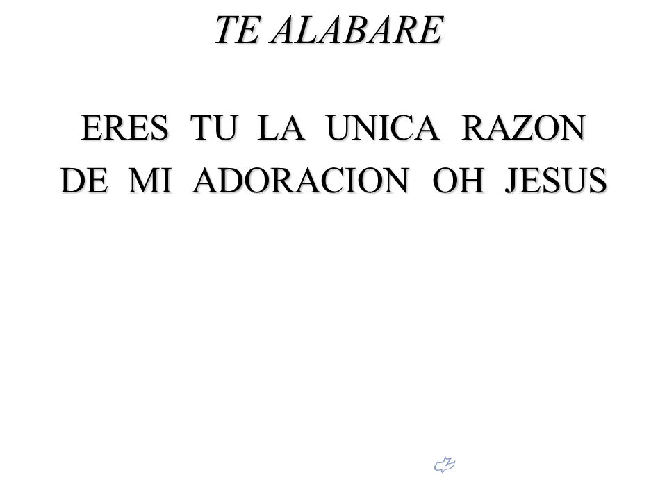 ERES TU LA UNICA RAZON DE MI ADORACION OH JESUS