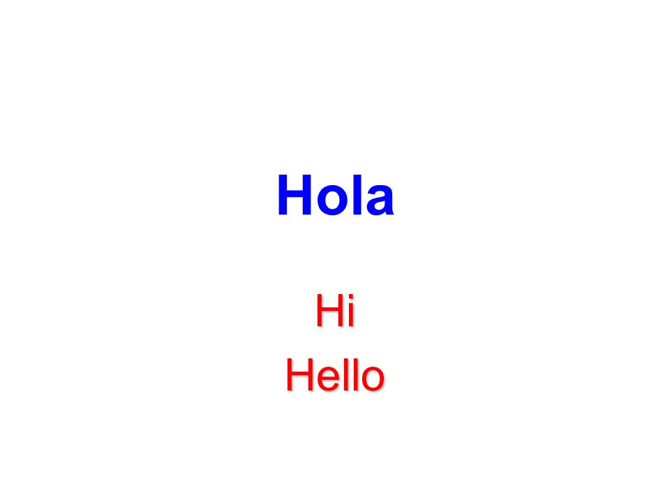 Hola Hi Hello