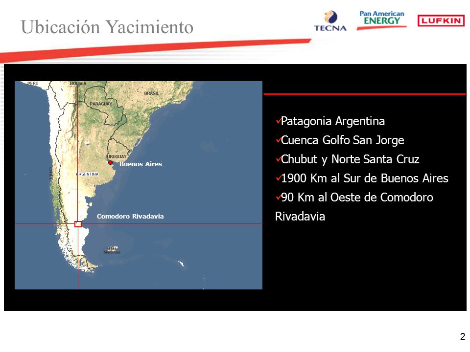 Ubicación Yacimiento Patagonia Argentina Cuenca Golfo San Jorge