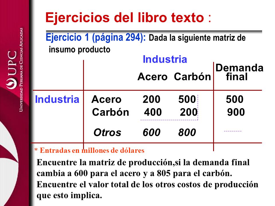 Ejercicios del libro texto :