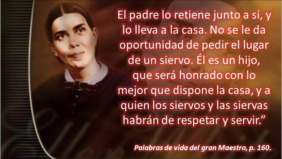 El padre lo retiene junto a sí, y lo lleva a la casa