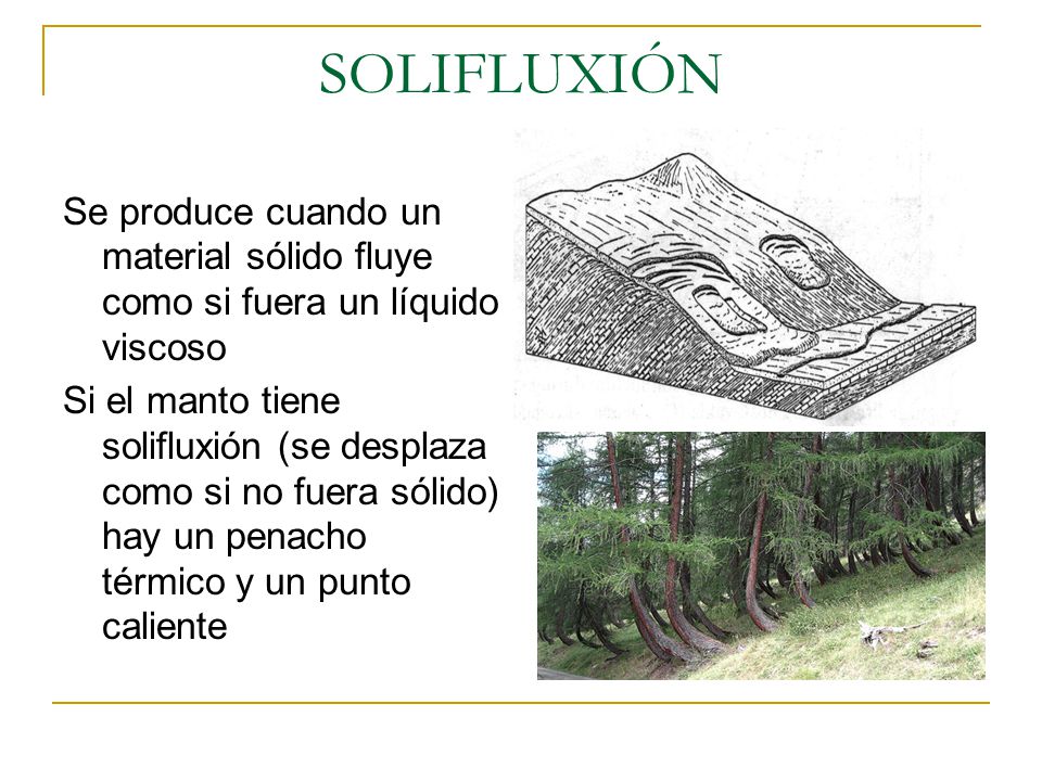SOLIFLUXIÓN Se produce cuando un material sólido fluye como si fuera un líquido viscoso.