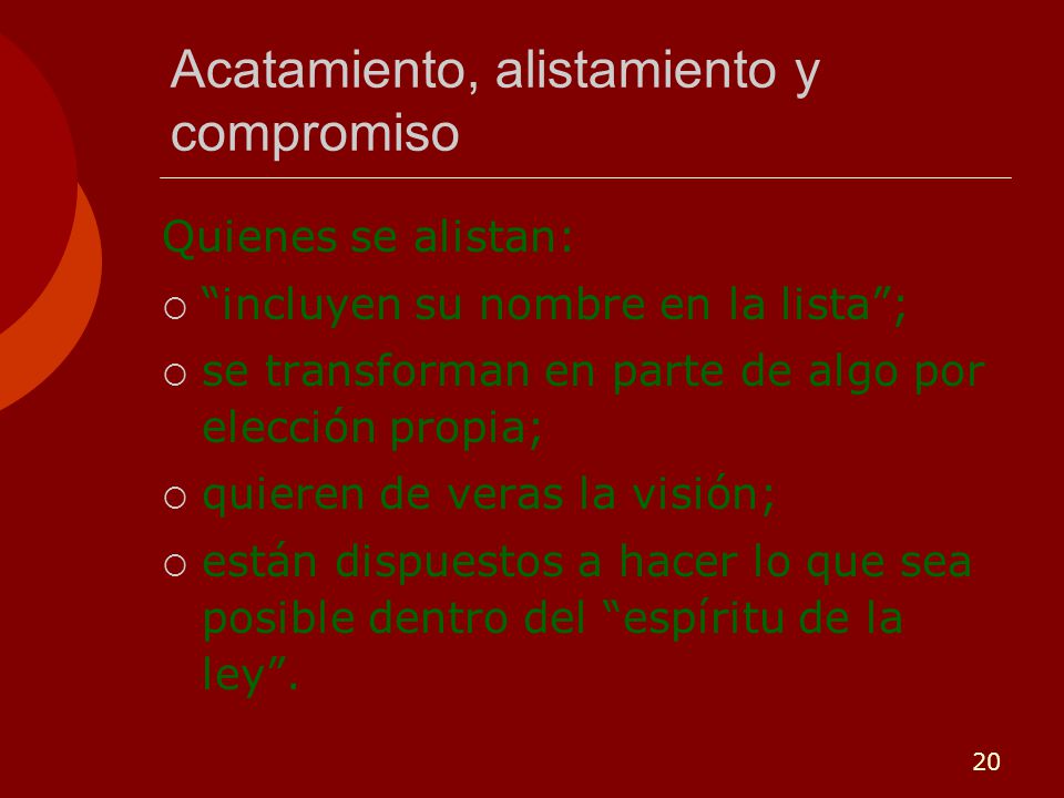 Acatamiento, alistamiento y compromiso