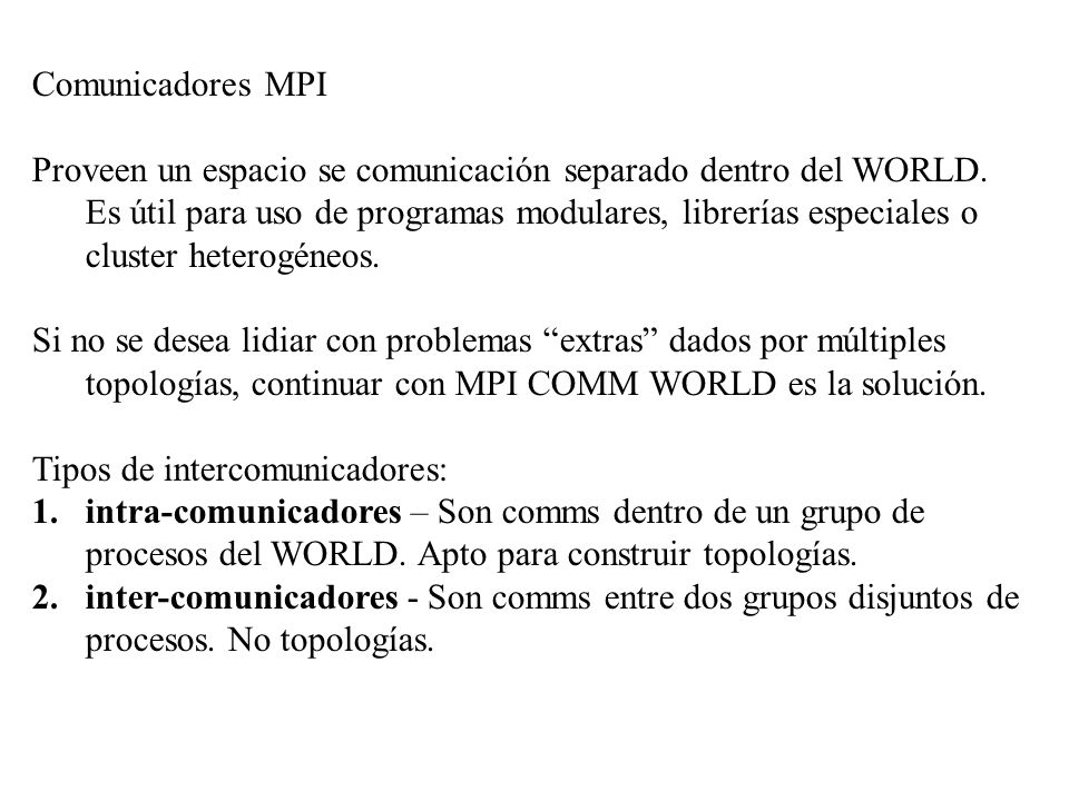 Comunicadores MPI