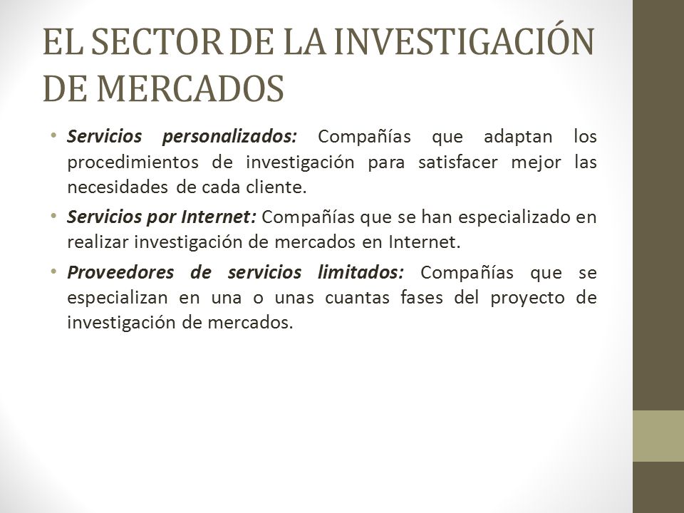 EL SECTOR DE LA INVESTIGACIÓN DE MERCADOS