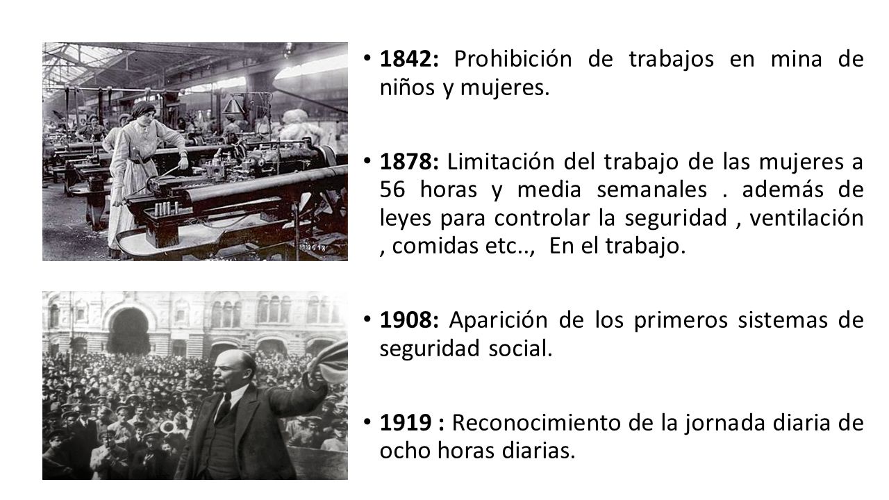1842: Prohibición de trabajos en mina de niños y mujeres.
