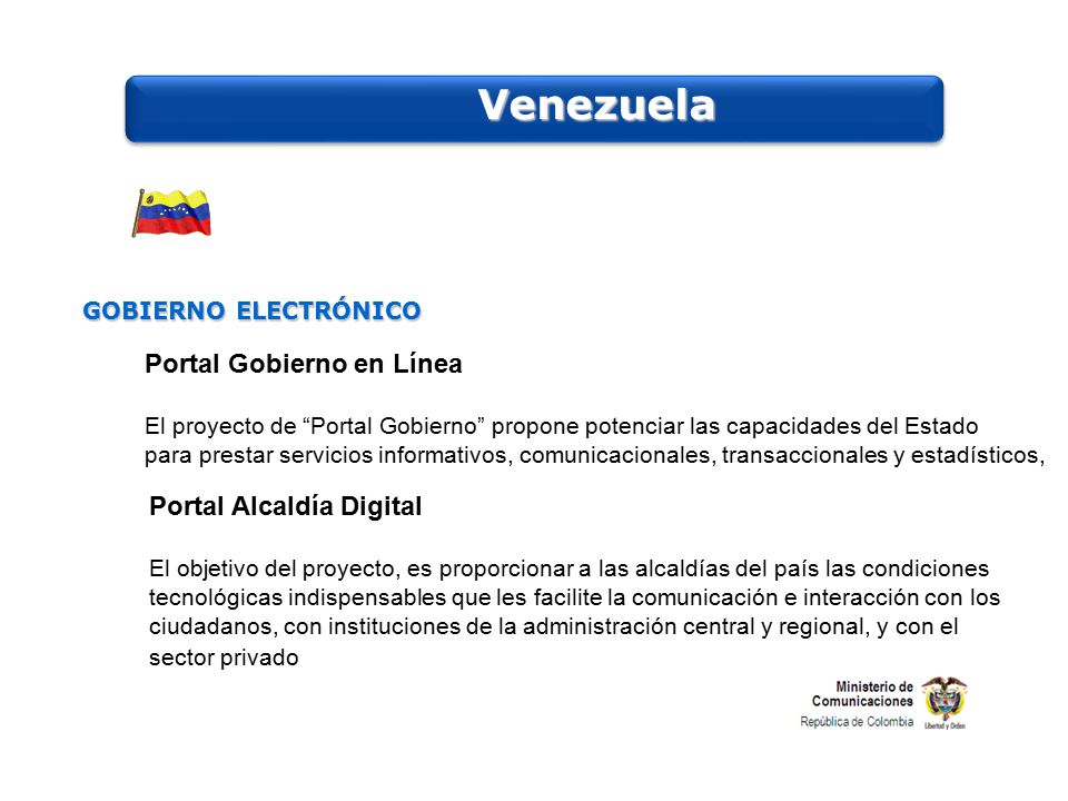 Venezuela Portal Gobierno en Línea Portal Alcaldía Digital