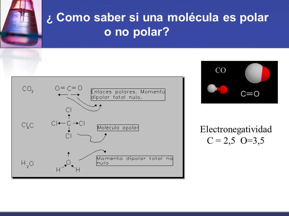 ¿ Como saber si una molécula es polar o no polar