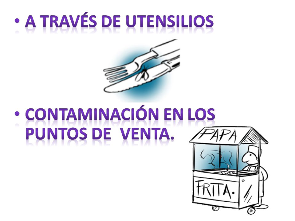 A TRAVÉS DE UTENSILIOS CONTAMINACIÓN EN LOS PUNTOS DE VENTA.