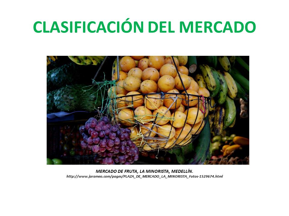 CLASIFICACIÓN DEL MERCADO