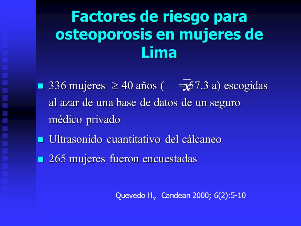 Factores de riesgo para osteoporosis en mujeres de Lima