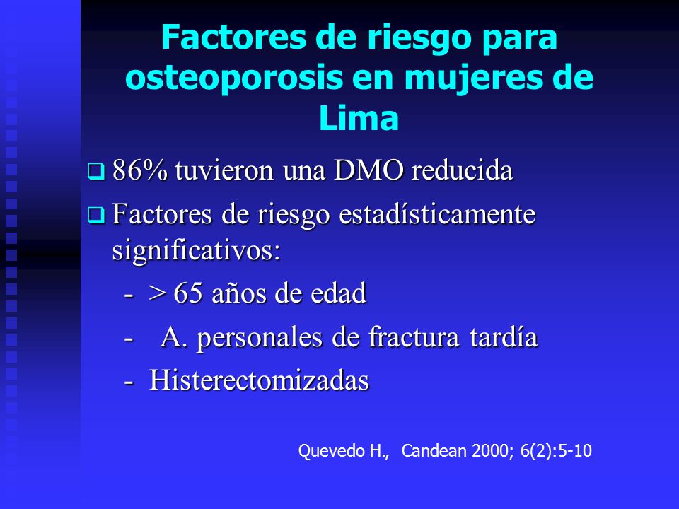 Factores de riesgo para osteoporosis en mujeres de Lima