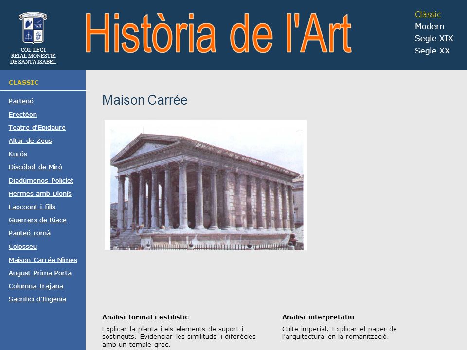 Història de l Art Maison Carrée Clàssic Modern Segle XIX Segle XX