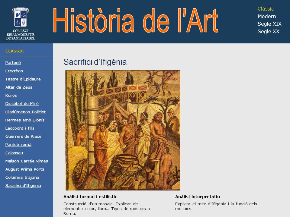 Història de l Art Sacrifici d’Ifigènia Clàssic Modern Segle XIX