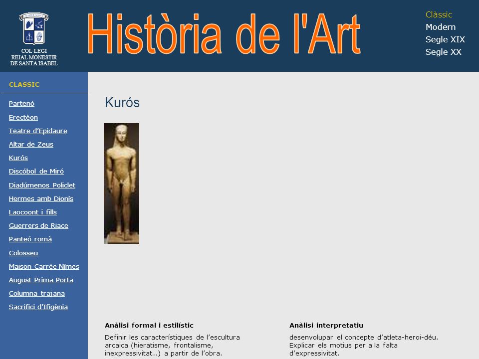 Història de l Art Kurós Clàssic Modern Segle XIX Segle XX CLASSIC