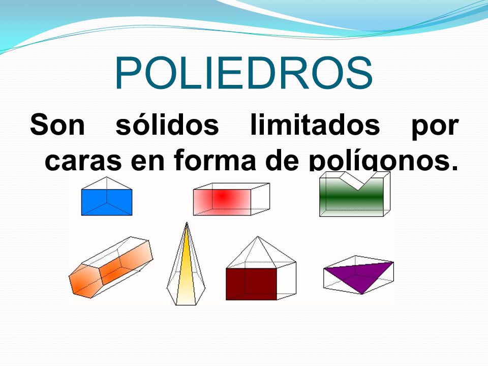 POLIEDROS Son sólidos limitados por caras en forma de polígonos.