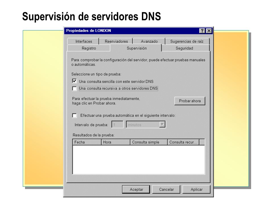 Supervisión de servidores DNS