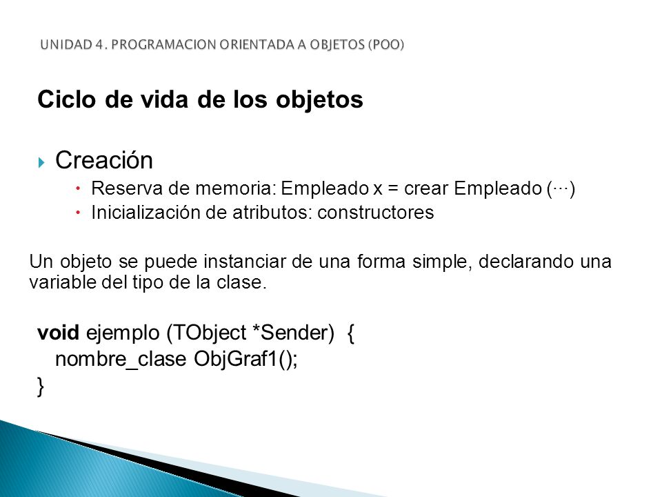 UNIDAD 4. PROGRAMACION ORIENTADA A OBJETOS (POO)
