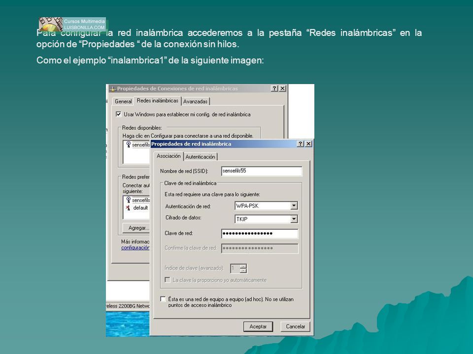 Para configurar la red inalámbrica accederemos a la pestaña Redes inalámbricas en la opción de Propiedades de la conexión sin hilos.