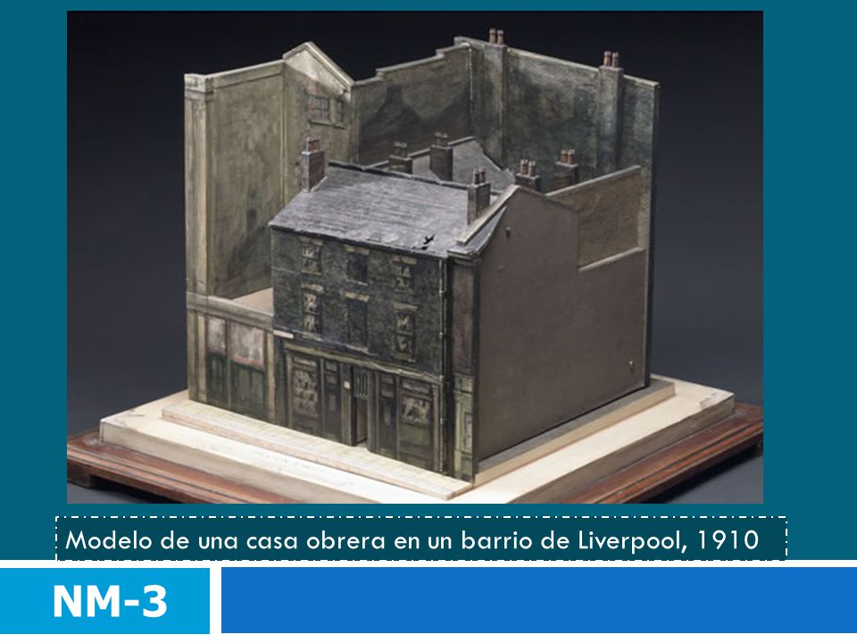 Modelo de una casa obrera en un barrio de Liverpool, 1910
