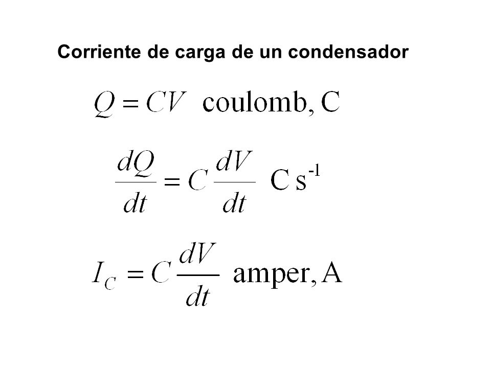 Corriente de carga de un condensador