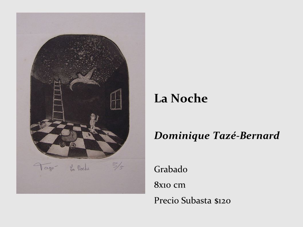 La Noche Dominique Tazé-Bernard Grabado 8x10 cm Precio Subasta $120