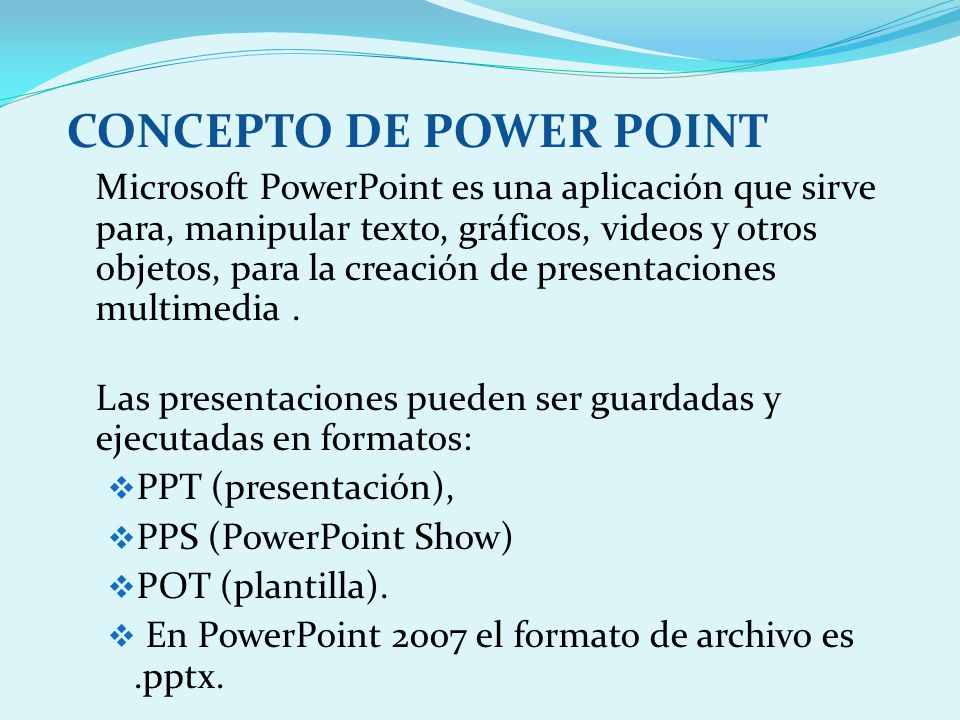CONCEPTO DE POWER POINT