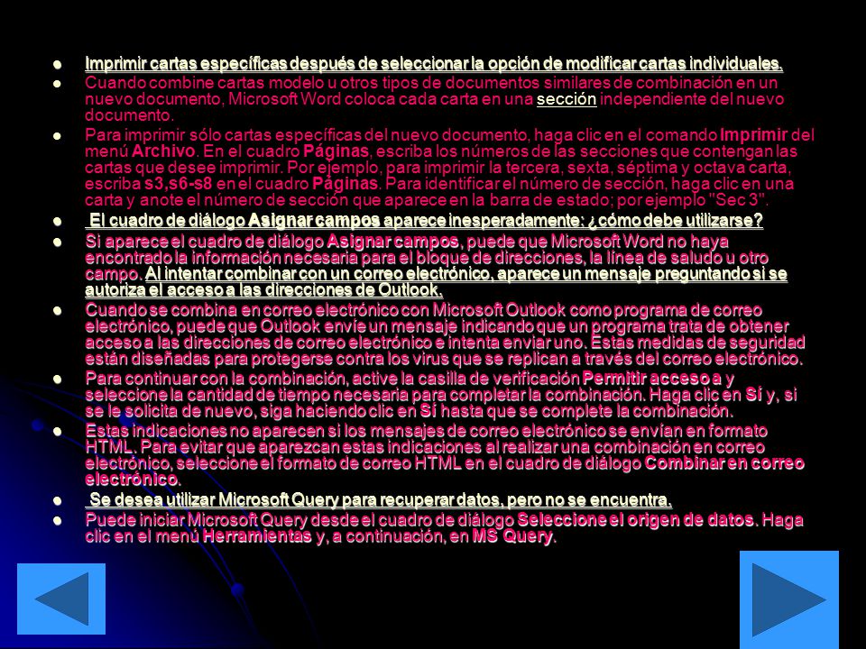 Imprimir cartas específicas después de seleccionar la opción de modificar cartas individuales.