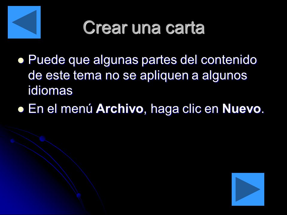 Crear una carta Puede que algunas partes del contenido de este tema no se apliquen a algunos idiomas.