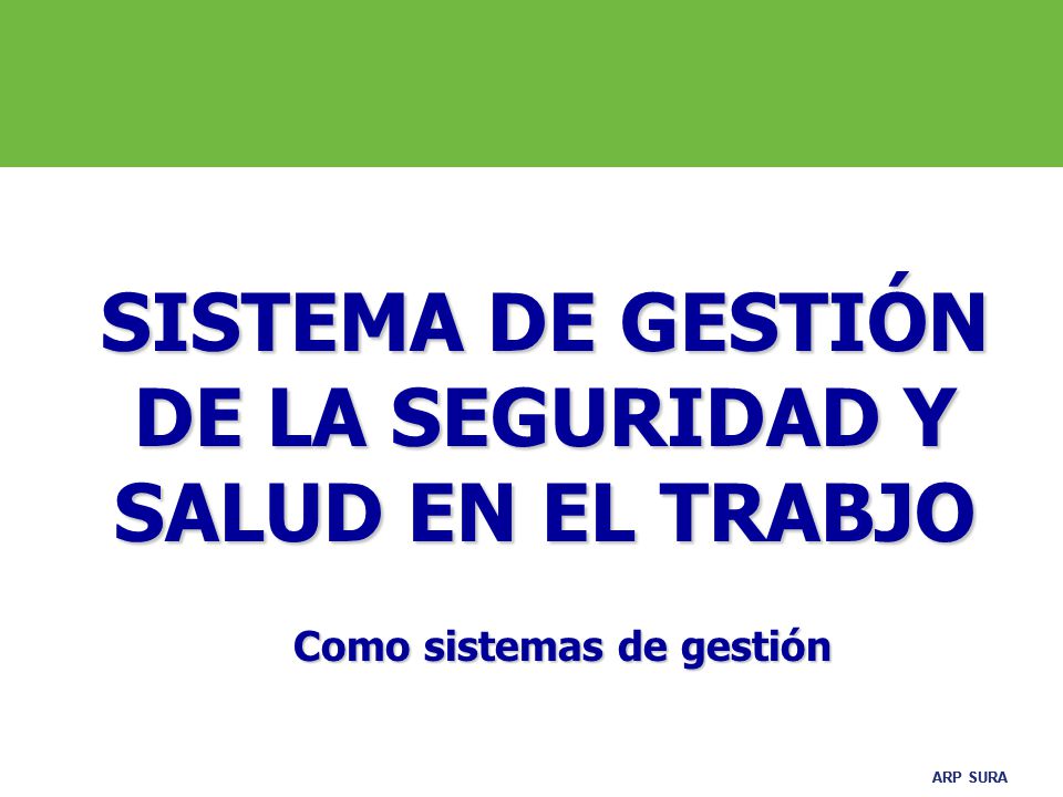 SISTEMA DE GESTIÓN DE LA SEGURIDAD Y SALUD EN EL TRABJO
