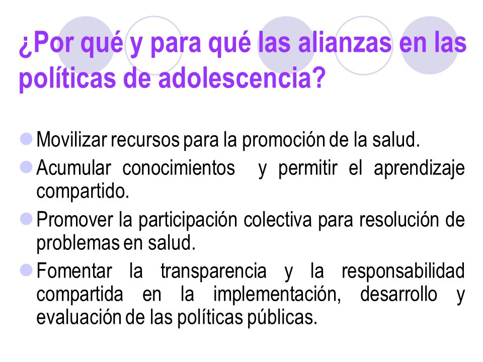 ¿Por qué y para qué las alianzas en las políticas de adolescencia