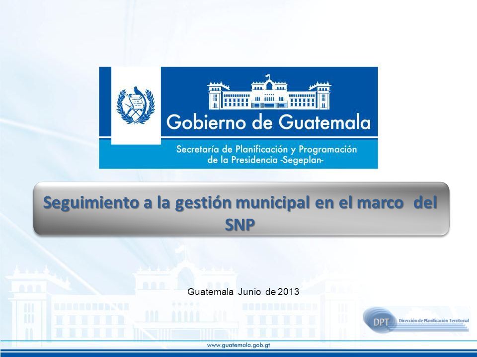 Seguimiento a la gestión municipal en el marco del SNP