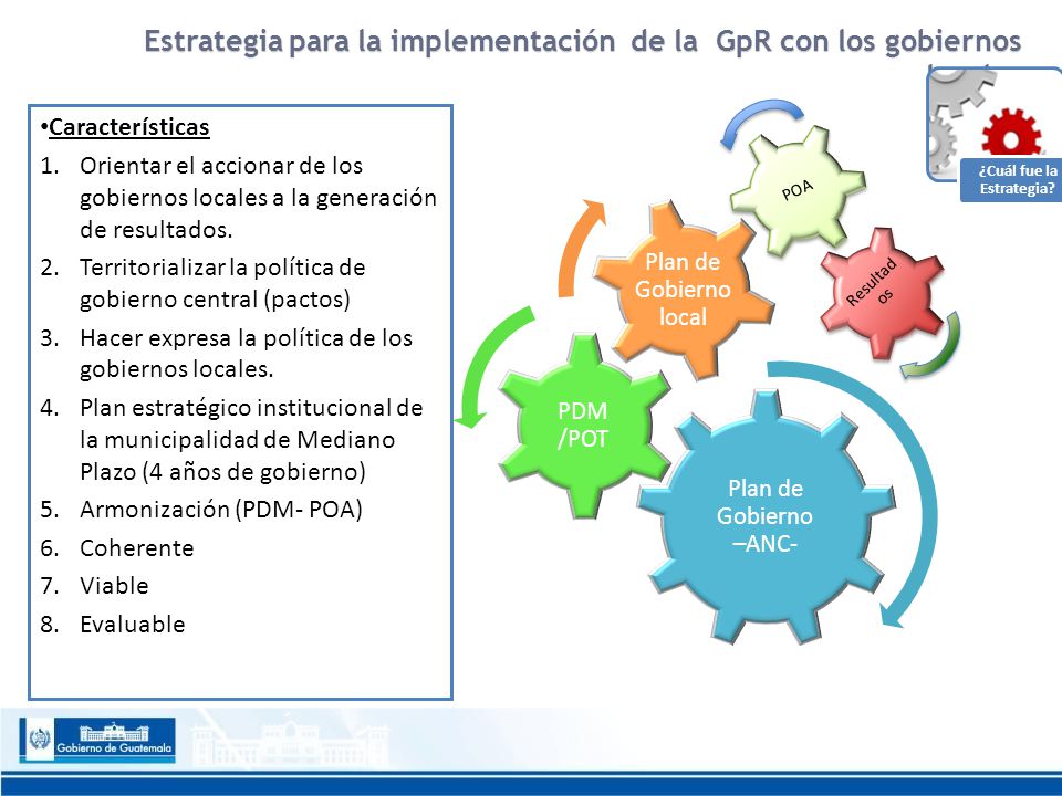 Estrategia para la implementación de la GpR con los gobiernos locales
