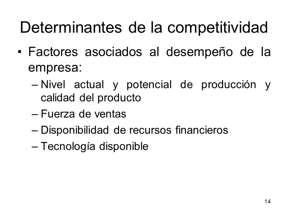 Determinantes de la competitividad