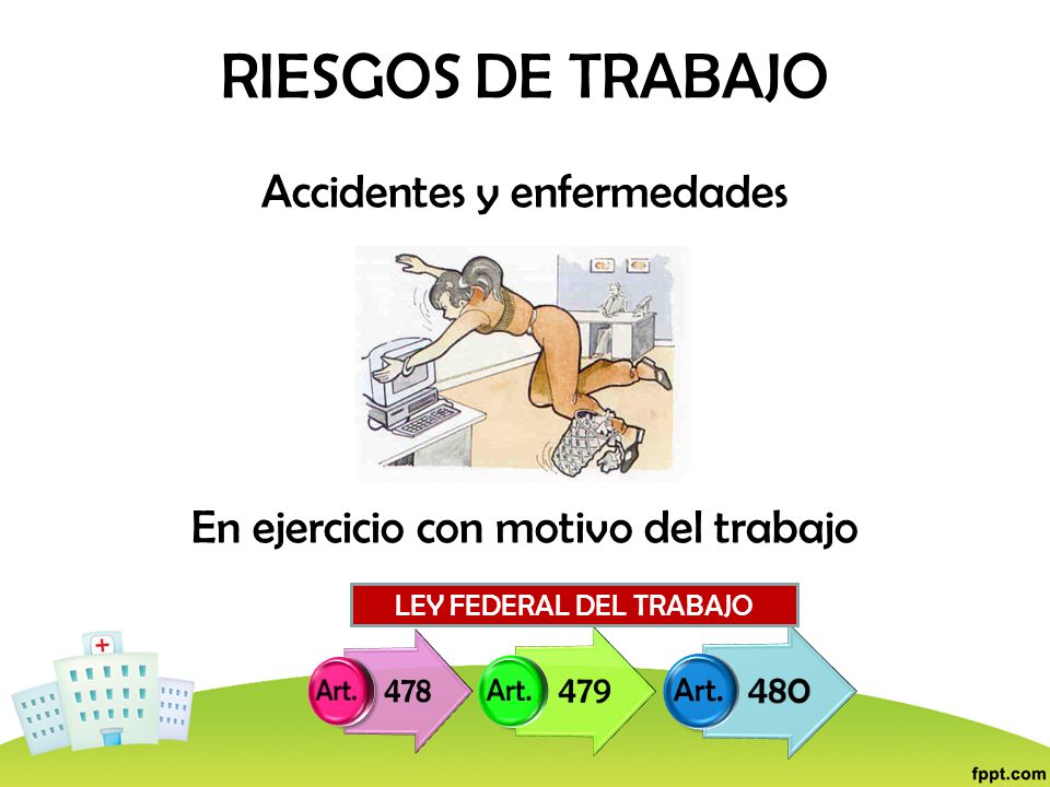 RIESGOS DE TRABAJO Accidentes y enfermedades En ejercicio con motivo del trabajo LEY FEDERAL DEL TRABAJO.