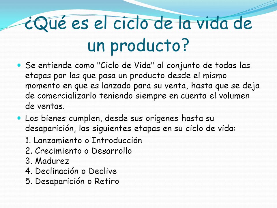 ¿Qué es el ciclo de la vida de un producto