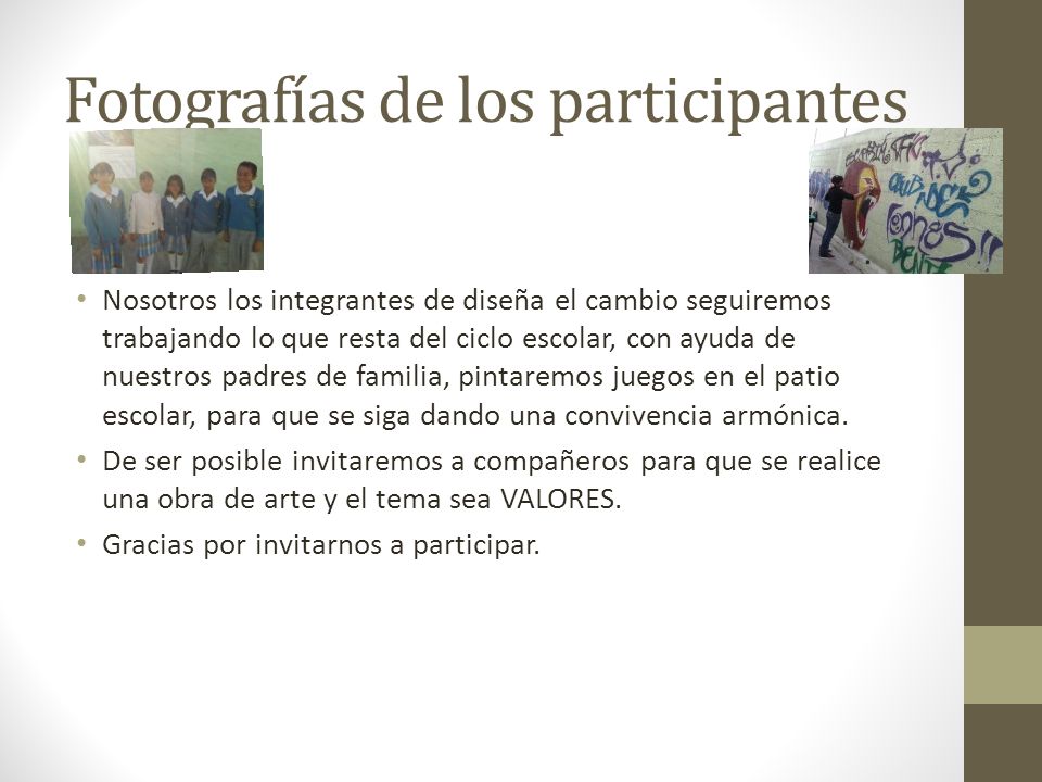 Fotografías de los participantes